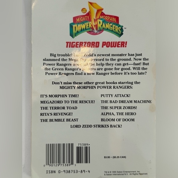 Vintage 1990s Mighty Morphin Power Rangers MMPR Lot of 2 Books - Picture 9 of 12